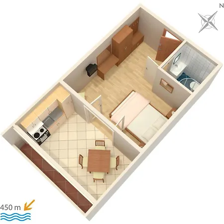 Family Friendly With A Swimming Pool Povljana, Pag - 244 公寓 波弗加纳