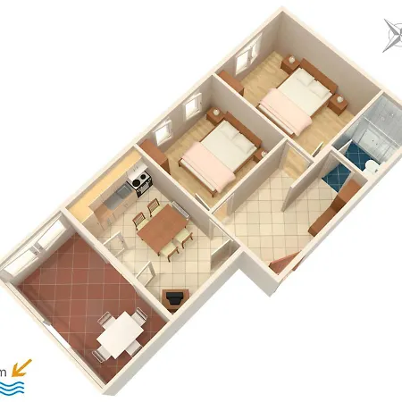 Апартаменты Family Friendly Apartments With A Swimming Pool Povljana, Pag - 244
